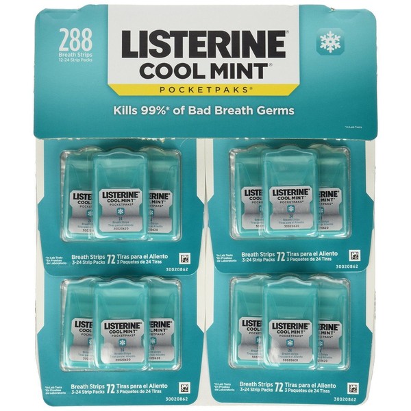Listerine Cool Mint Pocketpaks Breath Strips -288 Count