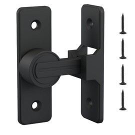RETRIN Barn Door Lock Latch - 90-Degree Deadbolt Lock, Zinc Alloy Security Door Lock for Bathroom, Garage, Bedroom, Cabinet - Black