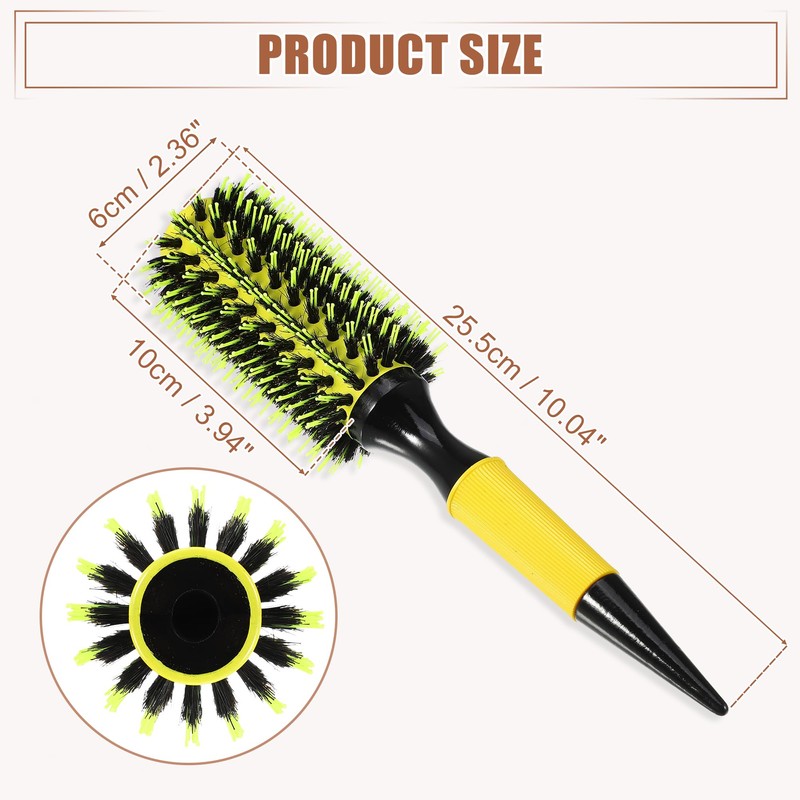 VOCOSTE Round Hair Brush, Hair Brushes for Women, Yellow, 10.04"x2.36"