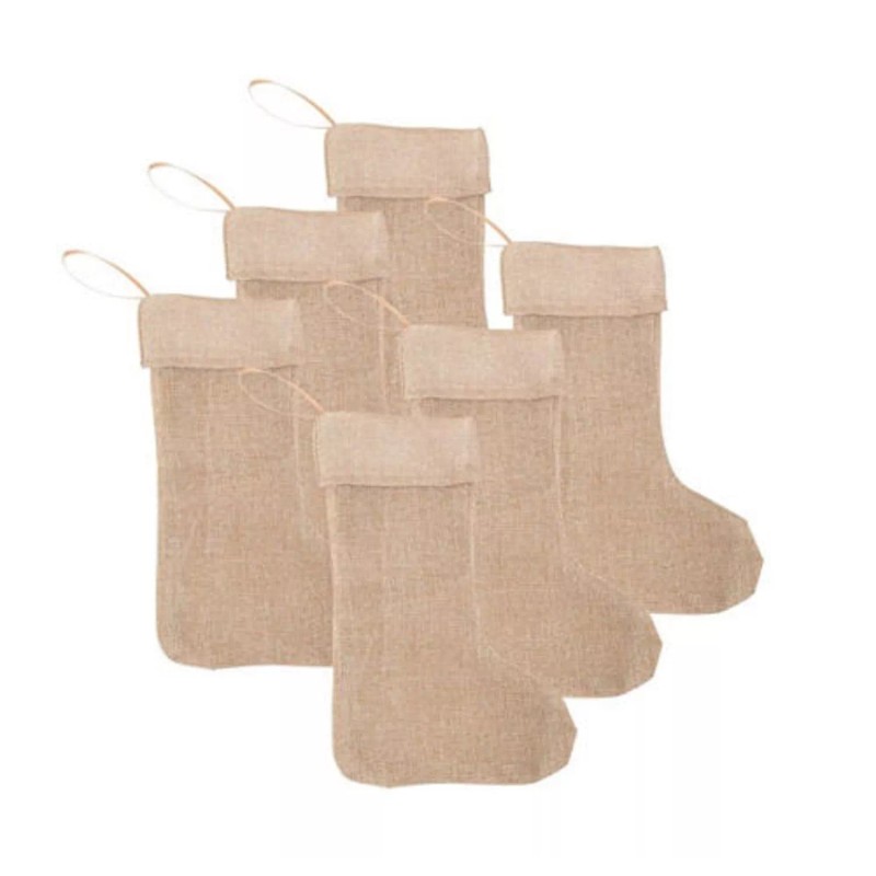 Mojeska Christmas Decoration Stocking Burlap Natural Jute Wall Hanging Sale!