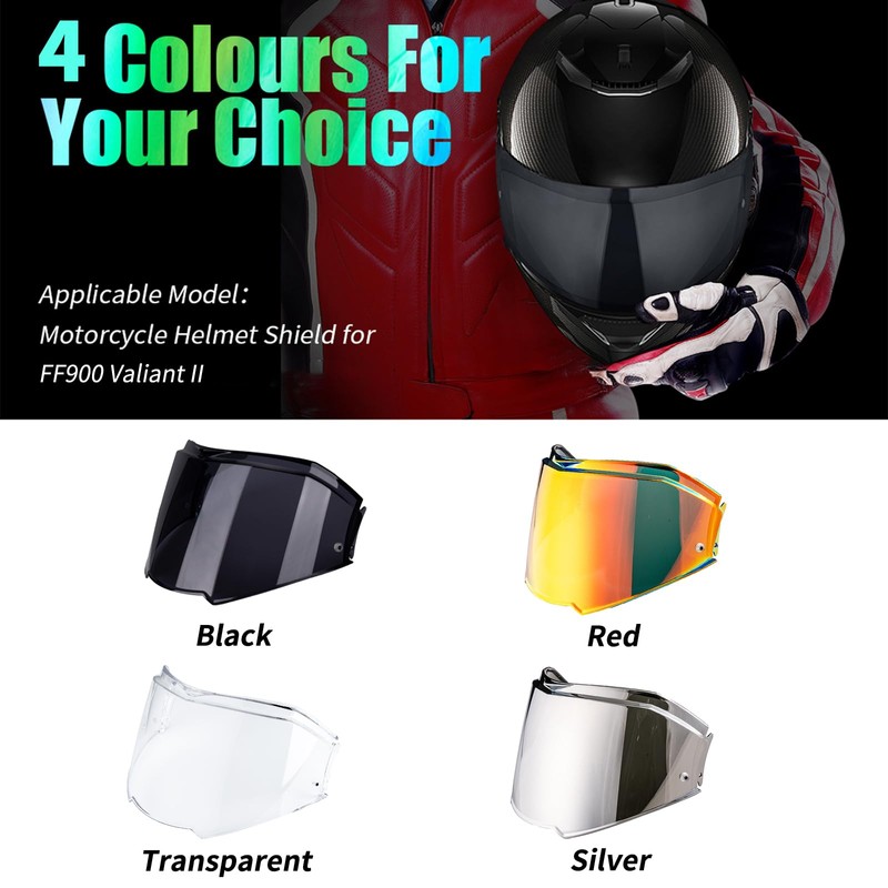 MXJ Gear Valiant II Visor Face Shield Replacement For Valiant