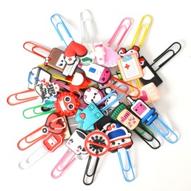 Medical Theme Paper Clips, Pack of 28 Cute Colourful Clips, Durable and Rustproof Paper Clips for Home, School and Office
