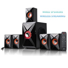 BEFREE SOUND BFS-420 Bluetooth Home Theater System, Red