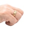 Spinningdaisy Handcrafted Brushed Metal Elephant Band Ring Gold