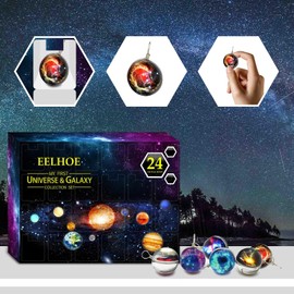 BBABBT Christmas Advent Calendar 24 Days Countdown Universe Galaxy Space Planet Collections Gift Box Kit, Christmas Countdown Playset for Kids