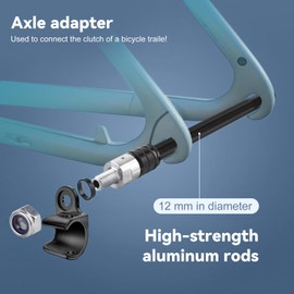 WingFly Thru Axle with Bicycle Axle Adapter, M12 160-178 mm Thru Axle Adapter, Adjustable Shaft Length, Thru Axle Compatible with Most Bicycle Trailer Couplings (M12 x 1.75)
