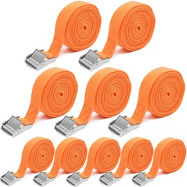 AOKITO Pack of 10 Tie Down Straps, 25 mm x 4 m, Load Capacity 250 kg, Fastening Strap, with Clamping Lock, for Motorcycle, Bicycle Carrier, Extremely Robust Lashing Straps, Complies with DIN EN