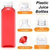 Xinnun 200 Pcs Plastic Juice Bottles with Caps Square Empty