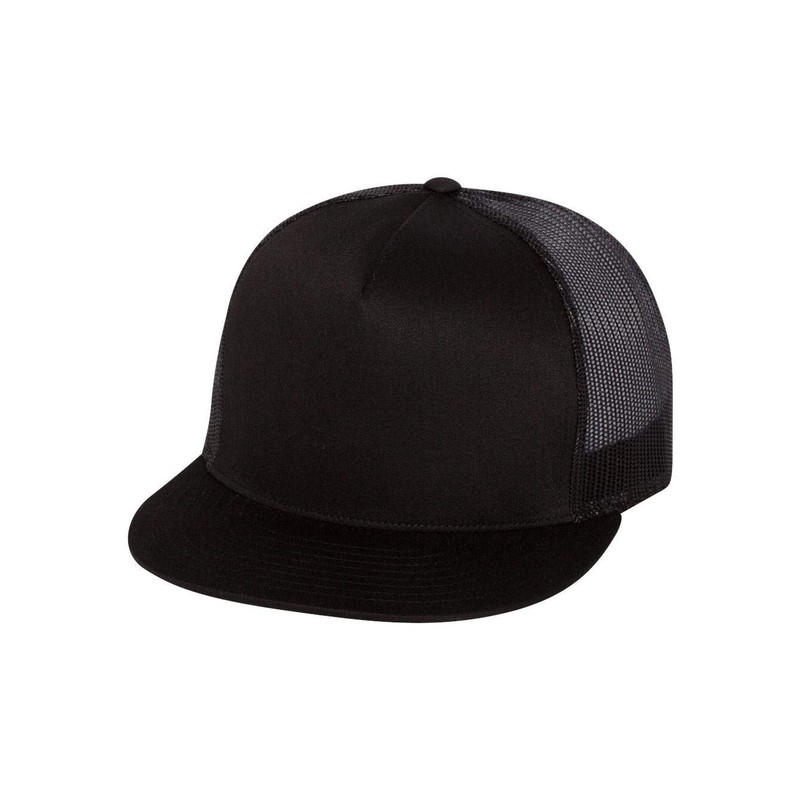 Yupoong Five-Panel Classic Trucker Cap - One Size - Black