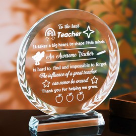 Ornalrist Crystal Teacher Apreciation Keepsake Gifts, Thank You Gifts for Teacher Best Teacher Gifts Teacher Leaving Gifts for Men Women from Students