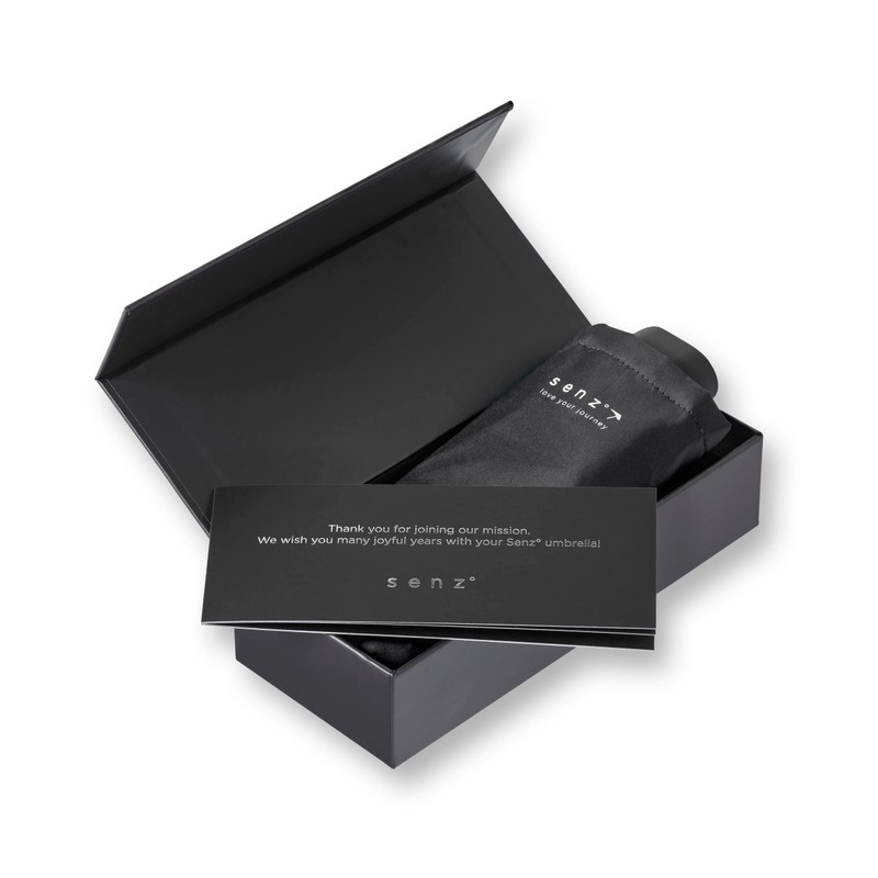 Senz ° Micro Foldable Storm Umbrella Pure Black, Pure Black,