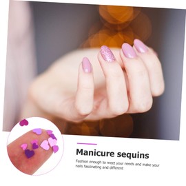 FOMIYES 2 Boxes Heart Nail Glitter Sequins 3D Nail Art Stickers Heart Sequin Decals for Face Eyes Nail Art Decoration