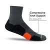 AKOENY Men's Athletic Running Cushioned Quarter Socks, Black/Grey, Size 9-12,