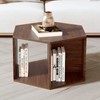 WELLAND Hexagonal Multifunctional Coffee Table, Walnut