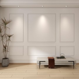 Pangda Peel and Stick Wall Molding Kit, 3D Premade Accent Molding Wainscoting Panel for Interior Wall Moulding Decor, Ready to Assemble Wainscoting Accent Panel(3 Set,31x63 in+72x63 in)