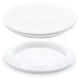 BOPOREAE 2 Pcs 75 mm Silicone Rubber Plugs Snap in Locking Hole Plugs for 75 mm (2-15/16") Round Holes, Flush Type Rubber Stoppers, Flexible Tube Pipe End Caps Covers, Waterproof Sealing Plugs, White