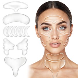 Quilax 11Pcs Forehead Neck Silicone Face Patch Set, Reusable Neck Wrinkle Patches for Women, Anti Wrinkle Patches for Frown Chest Skin Lines Prevention, Overnight Wrinkles Remover while Sleeping