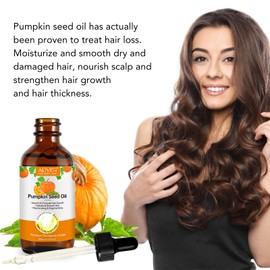 Pumpkin Seed Oil for Hair Growth - Pure Natural Cold Pressed Hydrating & Repairing Dry, Damaged Hair, Skin Care (1 Pack)