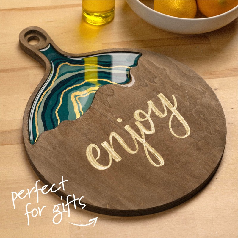 Plaid, Wood Cutting Board, 13" x 10" Pouring Surface, for