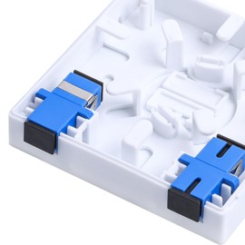 KETGUFF 2-Port Fiber Optic Terminal Junction Box, ABS Plastic, White, Waterproof, SC/UPC Connectors