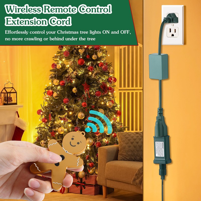 Enhon Wireless Remote Switch for Christmas Tree Lights, Works Up