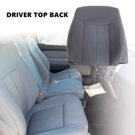 SecosAutoparts Driver Side Top Lean Back Replacement Cloth Seat Cover Gray #MS US or CS Compatible with Ford F-150 XLT XL 2011 2012 2013 2014