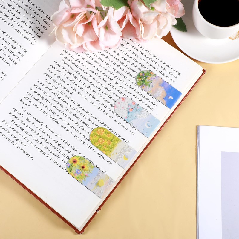 Cute Bookmarks for Women, 4 Pcs Magnetic Bookmarks Sun Flower