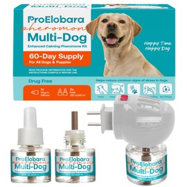 ProElobara Dog Calming Pheromone Diffuser: Dog Calming Pheromones Plug Diffuser - Reduces Stress & Anxiety Calming Pheromone Diffuser for Dogs