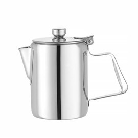 HENDI Coffee/Tea Pot with Hinged Lid, Coffee Pot, Kettle, Drip Kettle, Coffee, 0.5 L, Diameter 74 x (H) 123 mm, Stainless Steel, 0.5 Litres