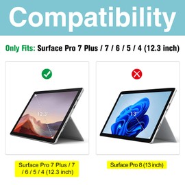ProCase 2 Pack Screen Protector for Surface Pro 7 Plus/Pro 7 / Pro 6 / Pro 5 / Pro 4, Tempered Glass Screen Film Guard Screen Protector for 12.3 Inch Suface Pro 7 Plus Surface Pro 7 6 5 4