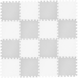 Grendle 30.5 x 30.5 x 1cm Interlocking Foam Mat Set (16 Piece Grey And White)