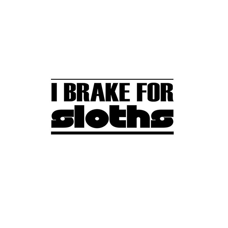 Custom Brother - I Brake for Sloths Car Laptop Wall