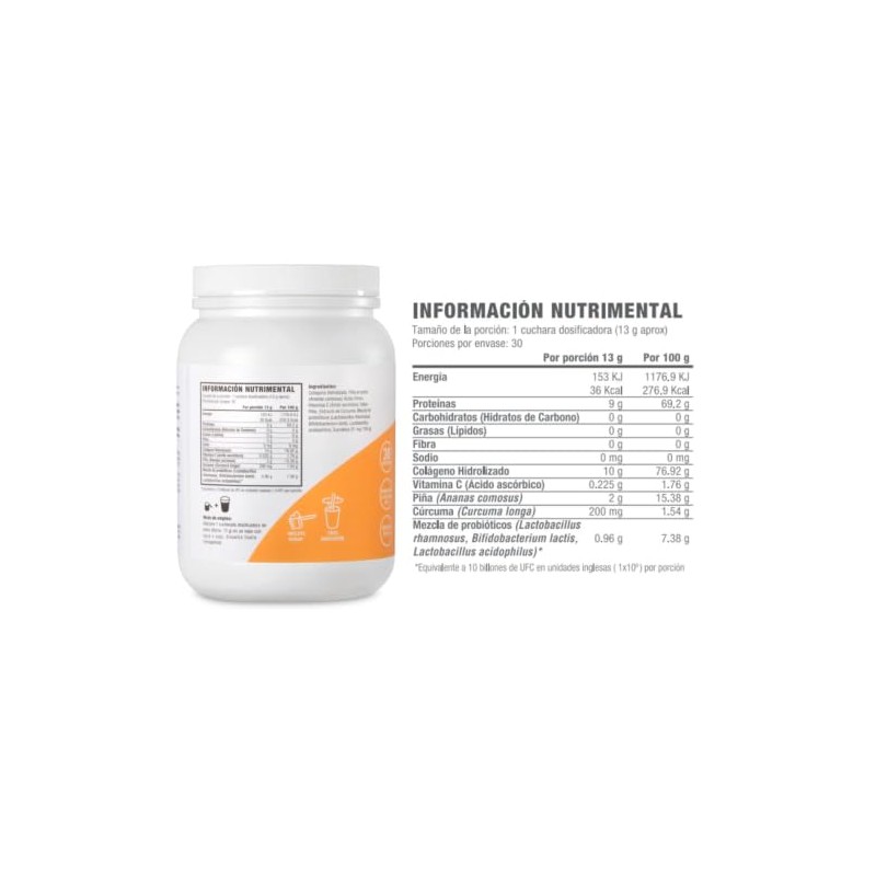 Life180 Dúo Colágeno Hidrolizado con Probióticos y Cúrcuma Sabor Piña