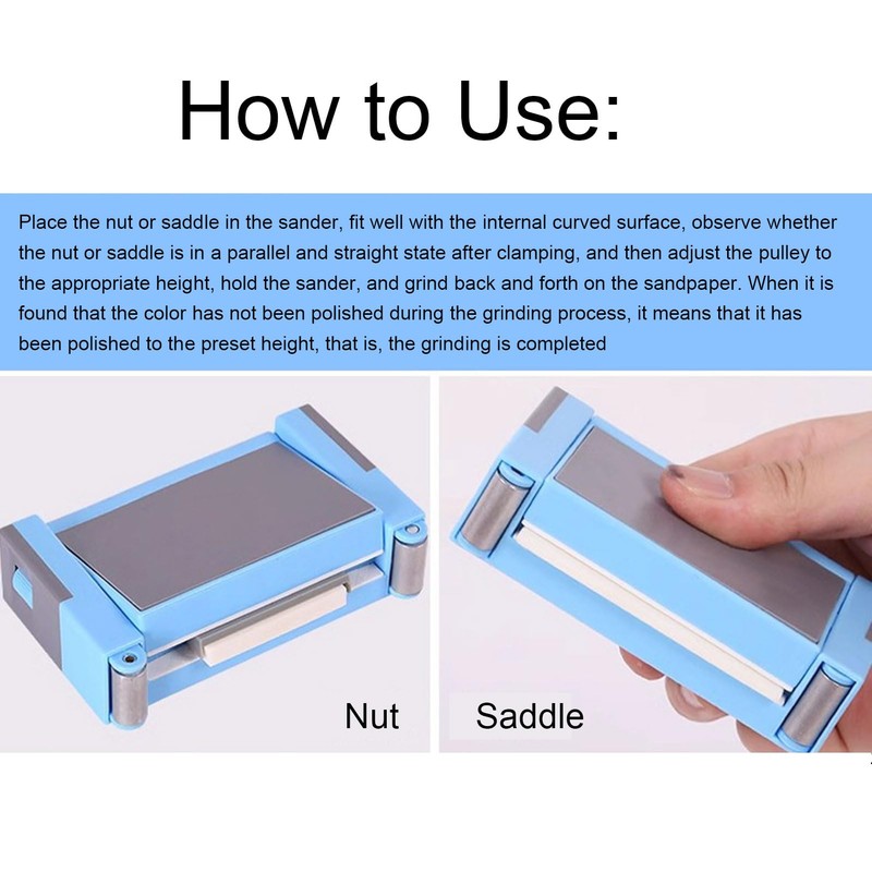 Guitar Nut Saddle Sander Holder, 0-75mm Luthier Sanding Guitar Nut