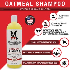 Warren London Oatmeal Dog Shampoo - Fast Itch Relief for Dry, Sensitive, & Irritated Skin - Infused with Vitamins & Neem Oil - Made in USA - 1 Gallon