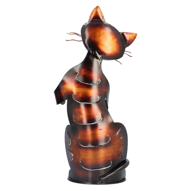 Cat Shaped Wine Rack Metal Sculpture Shelf Practical Sculpture Home