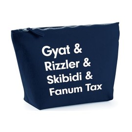 Hippowarehouse Gyat & Rizzler & Skibidi & Fanum Tax Printed Make up Cosmetic wash Bag 18x19x9cm