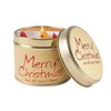 Lily Flame Merry Christmas Tin, Brown