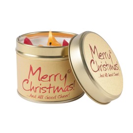 Lily Flame Merry Christmas Tin, Brown