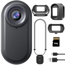 7JI Mini Body Camera 1080P -64GB Wearable Action Body Cam, Magnetic Lanyard, Thumb Size Hands Free Recording Body Worn Camera for Pets, Travel, Work, Water Sports, Outdoor Adventures(Black)