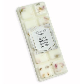 The Goodie Tree Black Orchid Wax Melt Snap Bar With Pink Rose Petals - Highly Scented 1 x 45g Wax melt snap bar - 10 segments - Highly Scented and Long Lasting - For Wax Melters