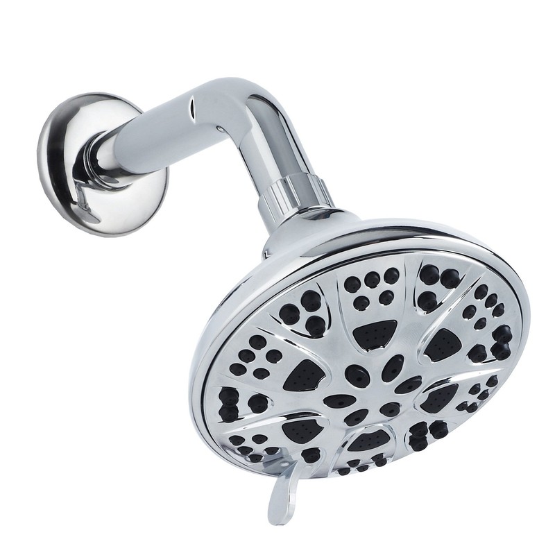 AquaDance High Pressure 6-Setting, Large 5-Inch Shower Head with Full