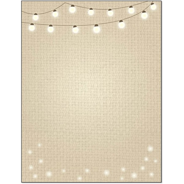 Lights Theme Stationery - 8.5 x 11-60 Letterhead Sheets - String of LIghts Letterhead (String Lights)