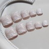 White Press on Toenails Short Square False Toenails with Seashell