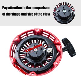 KIOSFOLI Pull Start Assembly Compatible with Honda GX200 GX160 Recoil Starter 5.5 6.5HP Engine with Curved Rod Pawl 28400-Z4M-306ZB 27400-Z1T-702 (Curved Steel Rod Pawls)