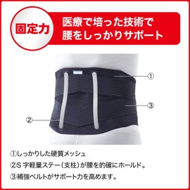 Nippon Sigmax MediAid Supporter, Firm Guard, Lower Back, Standard, Large (LL), Black, Unisex, Corset