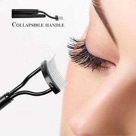DUcare Peine de pestañas Cepillo de cejas Separador de pestañas Aplicador de rimel Definidor de pestañas con cubierta de peine Diseño de arco Cepillos