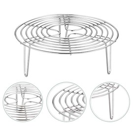 Round Steamer Rack and Cooling Rack,Stainless Steel Pot Trivet, Wire Steamer Kettle Rack Holder, Fit for Pots Cookware Pressure Cooker Pans Up, 8-Inches (size:20x7cm)