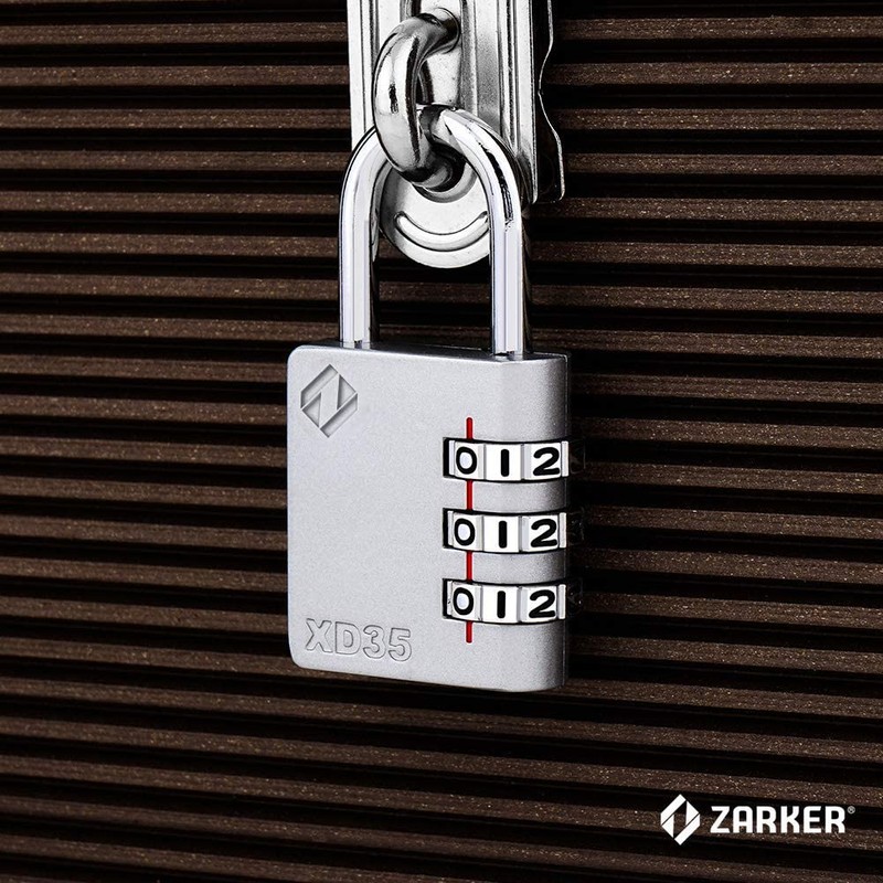 Zarker XD35 Combination Lock, 3-Digit Padlock for School Gym Sports