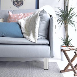 IGNPION 4Pcs 3" Adjustable Furniture Feet,Aluminum Alloy Sofa Furniture Cabinet Riser DIY Furniture Replacement Legs for TV Cabinet Ottoman Sofa Cupboard, Silver, 8cm, IGPUK0669